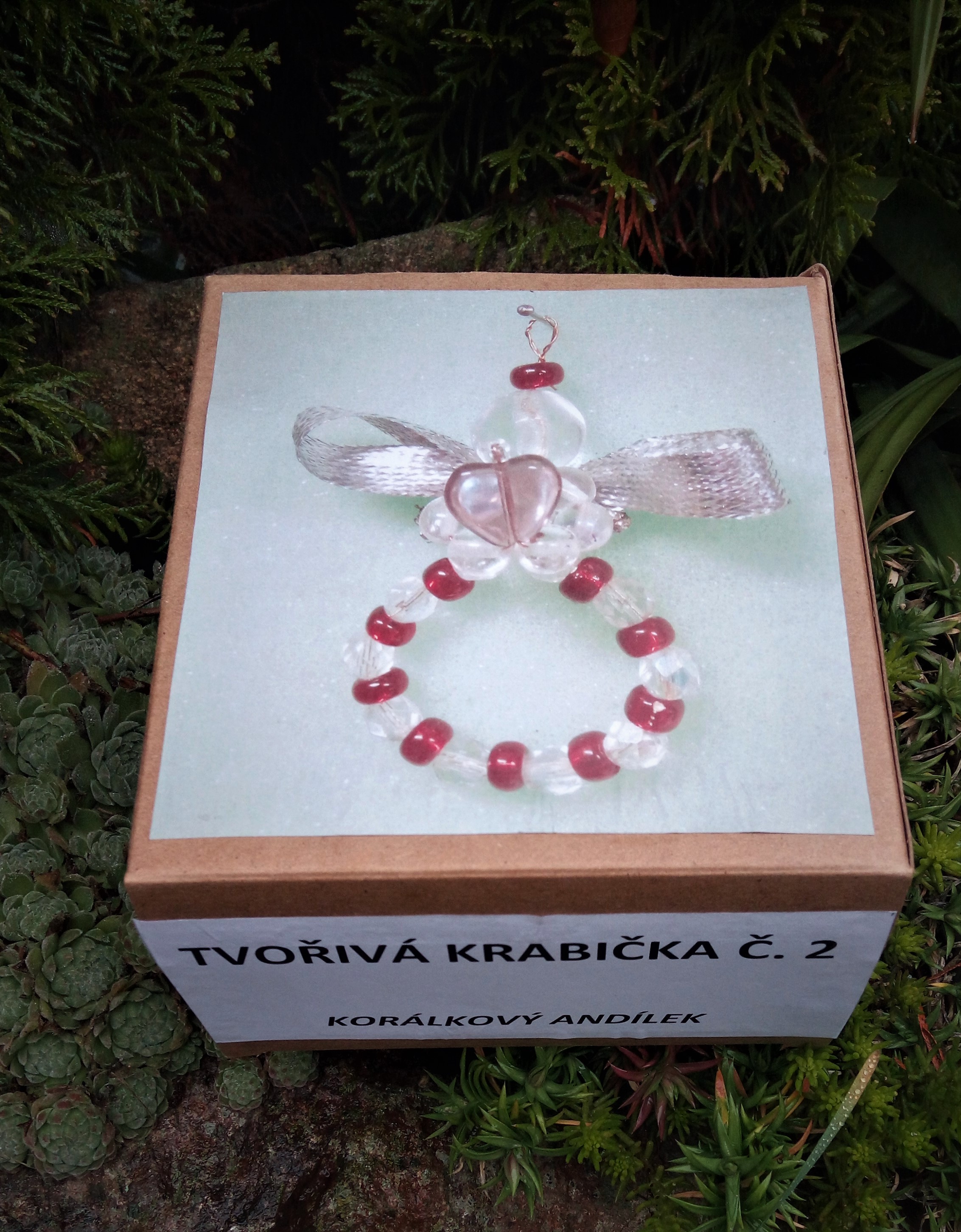 Tvořivá krabička č. 2 - Korálkový andílek 7cm
