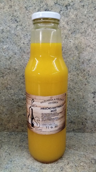 Mošt jablečno - rakytníkový s dužinou 0,75l